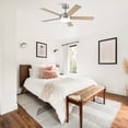 thumbnail image 3 of Vaczon 48" Modern Brushed Nickel Smart Ceiling Fan with Light and Remote for Living Room and Dining Room, 3 of 17