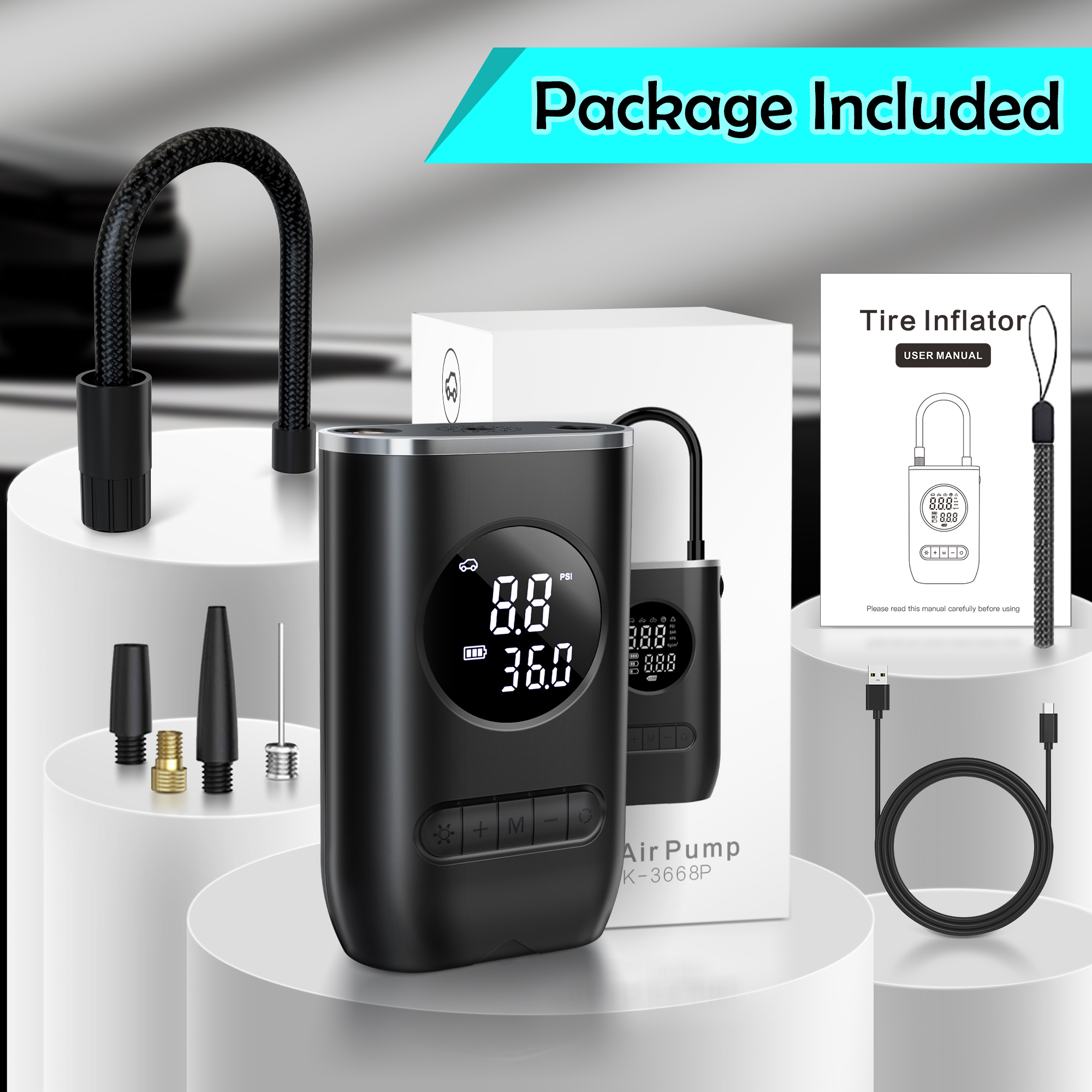 Qunler 150PSI Cordless Tire Inflator with Digital Gauge photo 4