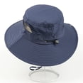 thumbnail image 4 of Sun Hat Women Neck Flap Summer Wide Brim Ponytail Sun Bucket Hats Summer Beach Hat Top Navy One Size, 4 of 5