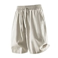 thumbnail image 4 of Mens Casual Sweat Shorts Drawstring Summer Beach Stretch Quilted Shorts Workout Running Big and Tall Size XS-3XL Beige, 4 of 8
