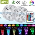 thumbnail image 6 of 4Pcs Mini Submersible LED Lights with Remote TeqHome Battery Operated Small Underwater Tea Lights Candles IP68 Waterproof RGB 16 Color Changing Lights for Vase Pool Pond Lantern Decoration Lighting, 6 of 12
