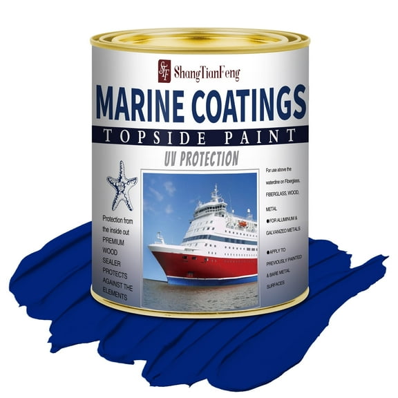 ShangTianFeng 207014 Marine Wood and Fiberglass Primer,32Oz Brilliant Navy Blue, Suitable for use on fiberglass, wood or metal surfaces above the waterline, 1 Quarts