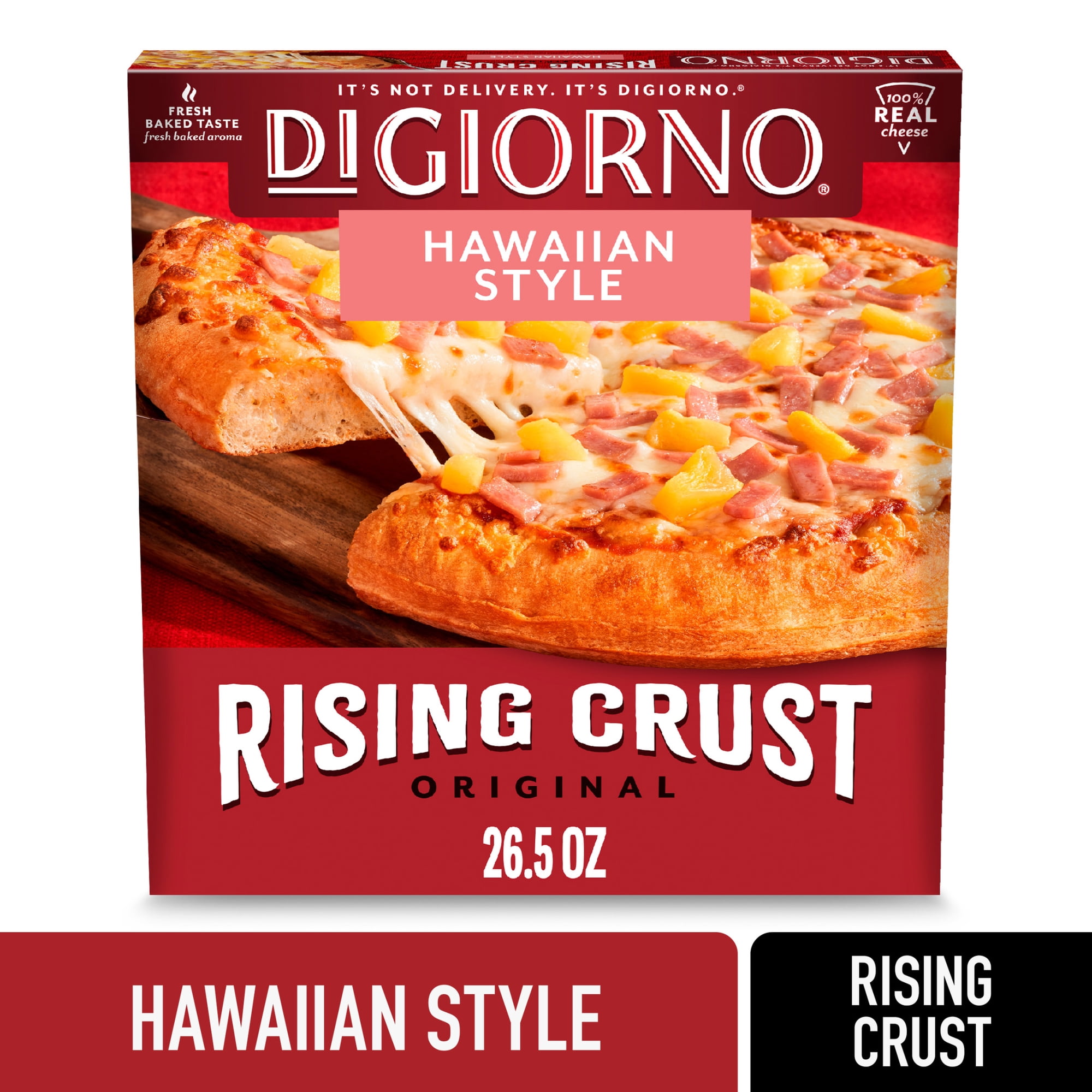 DiGiorno Frozen Pizza, Hawaiian Style Rising Crust, Canadian Bacon and Pineapple, 26.5 oz (Frozen)