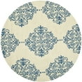 thumbnail image 5 of SAFAVIEH Chelsea Abagail Damask Wool Runner Rug, Ivory/Blue, 2'6" x 14', 5 of 10