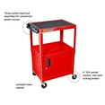 thumbnail image 2 of Multipurpose Height Adjustable Steel Av Utility Cabinet Cart - Red, 2 of 7