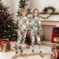 thumbnail image 6 of Yuaguia Family Matching Christmas Pajamas, Red Green White Plaid Long Sleeve Top and Plaid Lounge Pants Sleepwear Set, Festive Holiday Loungewear, Kids 3 Years, 6 of 6
