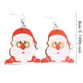 thumbnail image 2 of Christmas Wooden Printed Drop Earrings for Unique Holiday Style, 2 of 5