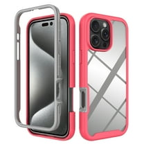 Feishell Slim Case for iPhone 16 Pro Max, Military Grade Shock Absorption Two-layer Protection Hard PC & Soft TPU Transparent Anti-Scratch Lightweight Clear Ultra Thin Phone Case,Pink