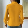 thumbnail image 7 of TKLPEHG Womens Tops Dressy Casual V Neck Elegant Shirts Lightweight Leisure Comfy Long Sleeve Classic Solid Color Loose Fashion Blouses (Orange,L), 7 of 7
