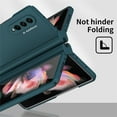 thumbnail image 3 of ELEHOLD for Samsung Galaxy Z Fold 3 Slim Rugged Case with Pen Slot Hinge Protection Screen Protector Shockproof Anti-Fingerprint Lightweight Protective Case,Cyan, 3 of 7