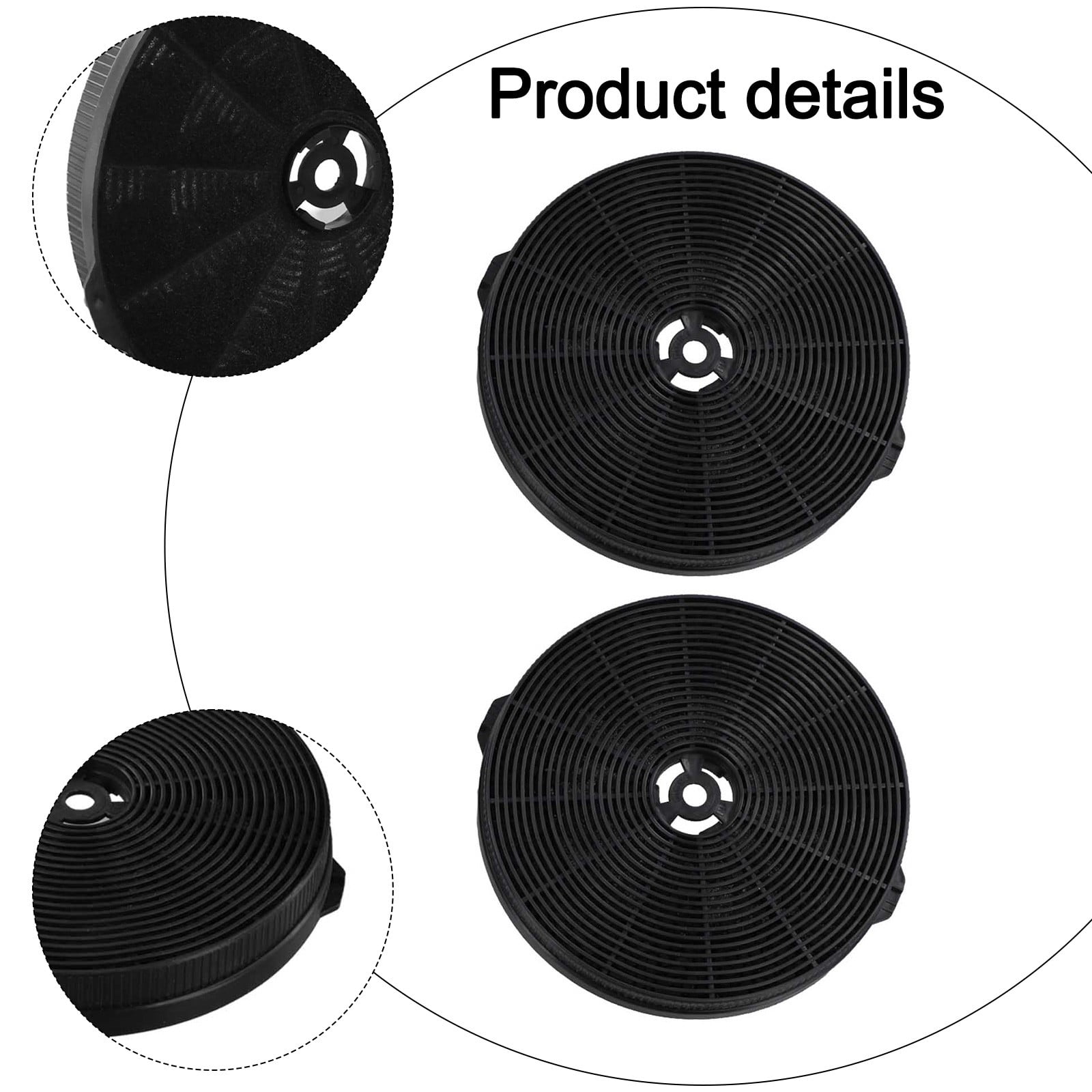 SPRING 175Mm*24Mm Activated Carbon Filter Kitchen Range Hood Accessories Filters 2Pcs Kitchen Appliances Range Hood Parts
