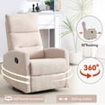 thumbnail image 5 of Leumius Recliner Chair for Adults,Padded Deep Seat Reading Chair with Side Pockets, Small Recliners for Small Spaces, Lounge Chair for Living Room, Bedroom,Beige, 5 of 10