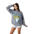 thumbnail image 2 of Women's Gameday Couture Gray Los Angeles Rams Starbound Oversized Snow Wash Long Sleeve T-Shirt, 2 of 6