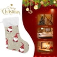 thumbnail image 3 of SKYSONIC Christmas Stocking Set of 2, Christmas Gnome Xmas Stockings and Plush Fur Cuff Stockings Fireplace Decorations for Family Holiday Xmas Party Decorations, 3 of 7