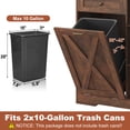 thumbnail image 5 of ANPOO Farmhouse Double Tilt-Out Trash Cabinet with Charging Station, 2×10 Gallon Hidden Storage, Drawers & Adjustable Shelves for Kitchen & Dining Room, 5 of 7