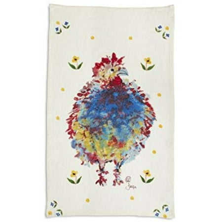 Jacques Pepin Collection Multi Chickens Linen Kitchen Towel, 28