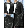 thumbnail image 6 of INSPIRE CHIC Men's Sequin Sport Coats Shawl Lapel One Button Wedding Shiny Blazer M Black, 6 of 7