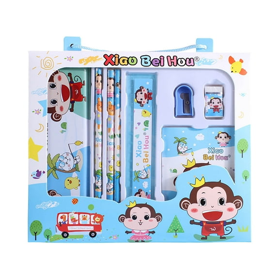 Hiroekza Pencil Set for - Cute Design Supplies Kit Includes Pencil Case, Pencils, Ruler, Sharpener, Eraser, Notebook - Ideal for Classroom & Homework