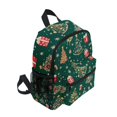 thumbnail image 2 of FORMRS School Backpack with Front Zippered Pocket 12" Student Travel Daypack, Green Christmas Gingerbread, 2 of 6