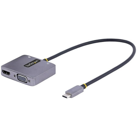 UPC: 0065030895590 | StarTech.com USB C Video Adapter USB C to HDMI VGA Multiport Adapter 3.5mm Audio Output 4K 60Hz HDR 100W PD 3.0 USB C Display Adapter 1 (Quantity)