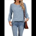 thumbnail image 2 of Sudadera para Mujer, Cuello Redondo, Plisada, Larga, Túnica, Ropa de Invierno 2025 Azul XXL, 2 of 9