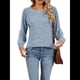 thumbnail image 2 of Sudadera para Mujer, Cuello Redondo, Plisada, Larga, Túnica, Ropa de Invierno 2025 Azul L, 2 of 9