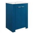 thumbnail image 1 of Modway Maybelle Modern Wood/Ceramic Bathroom Vanity in Navy/White, 1 of 11