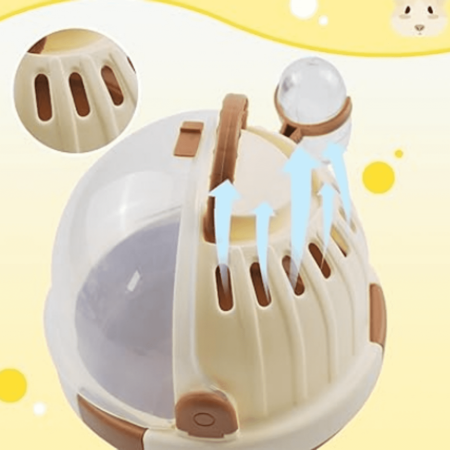 Hamster Carrier Cage Portable Cages Small Animals Carry Travel Case with Water Bottle Plastic Breathable Guinea Pig Outgoing Cage for Dwarf Hamster Ferret Chinchillas Hedgehog (Brown)