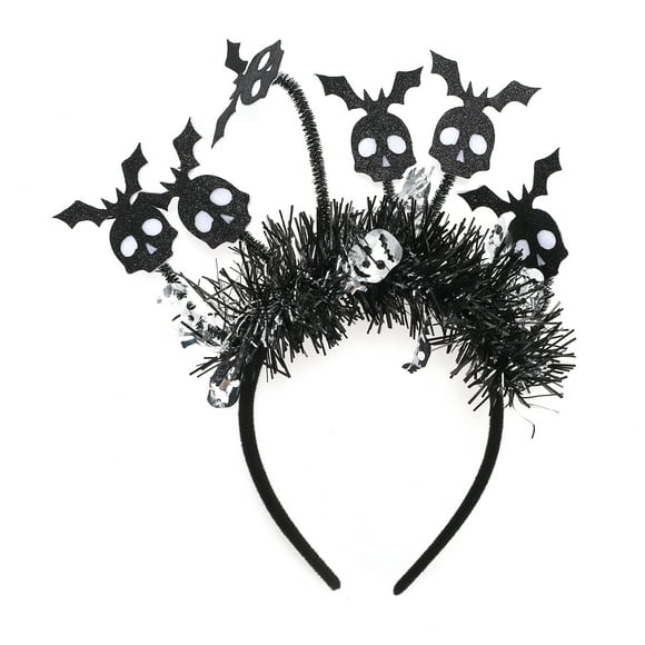 Accesorios Únicos 1 Pc Diadema de Patrón de Murciélago para Halloween 4.72" Diámetro Negro