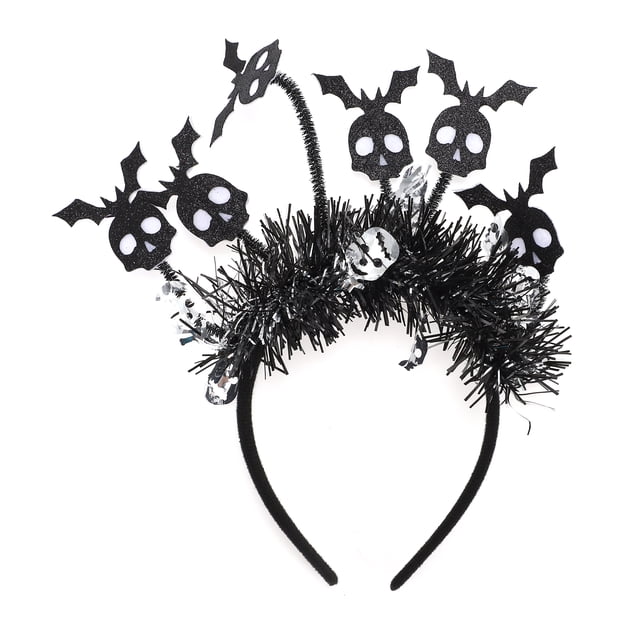 Accesorios Únicos 1 Pc Diadema de Patrón de Murciélago para Halloween 4.72" Diámetro Negro