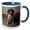 Blue/White, variant on 3drose, German Shorthaired Pointer Puppy with Red Heart, 3drsmm, 15oz Two-tone Black Mug