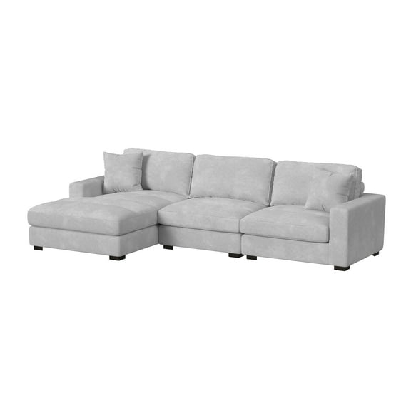 Picket House Furnishings Mesa Modular 3PC Sectional Set with LHF Chaise - Stone