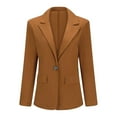 thumbnail image 4 of Women's 2 Piece Business Suit Set Lapel Single-breasted Polyester Suit Jacket With Straight Trousers, 4 of 5