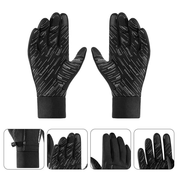 Soimiss Men's Gloves for Cold Weather Full Finger Slip Resistant PU 1 Pair