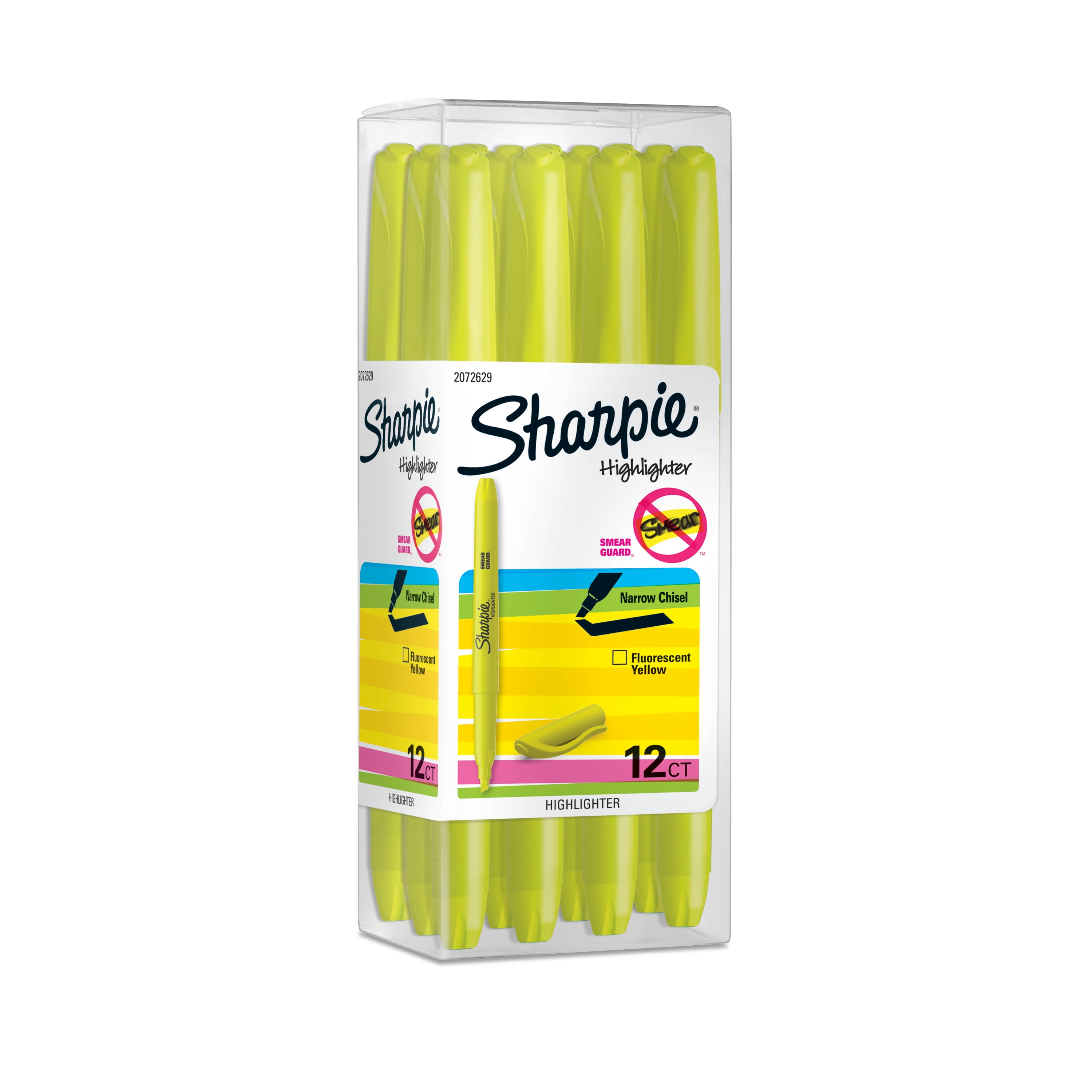 SharpieÂ® Pocket Style Highlighter, Fluorescent Yellow, 12 Count