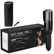 Split Ender Pro 2 - Cordless Split End Hair Trimmer, Rechargeable Tool for the Fast & Easy Removal of Split Damaged Hair Ends - Black