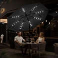 thumbnail image 2 of 9FT Solar LED Patio Umbrella for Outdoors – 32 Lights, Tilt & Crank, 8 Sturdy Ribs, Waterproof UV Protection for Garden, Deck, Pool, Table, 2 of 9