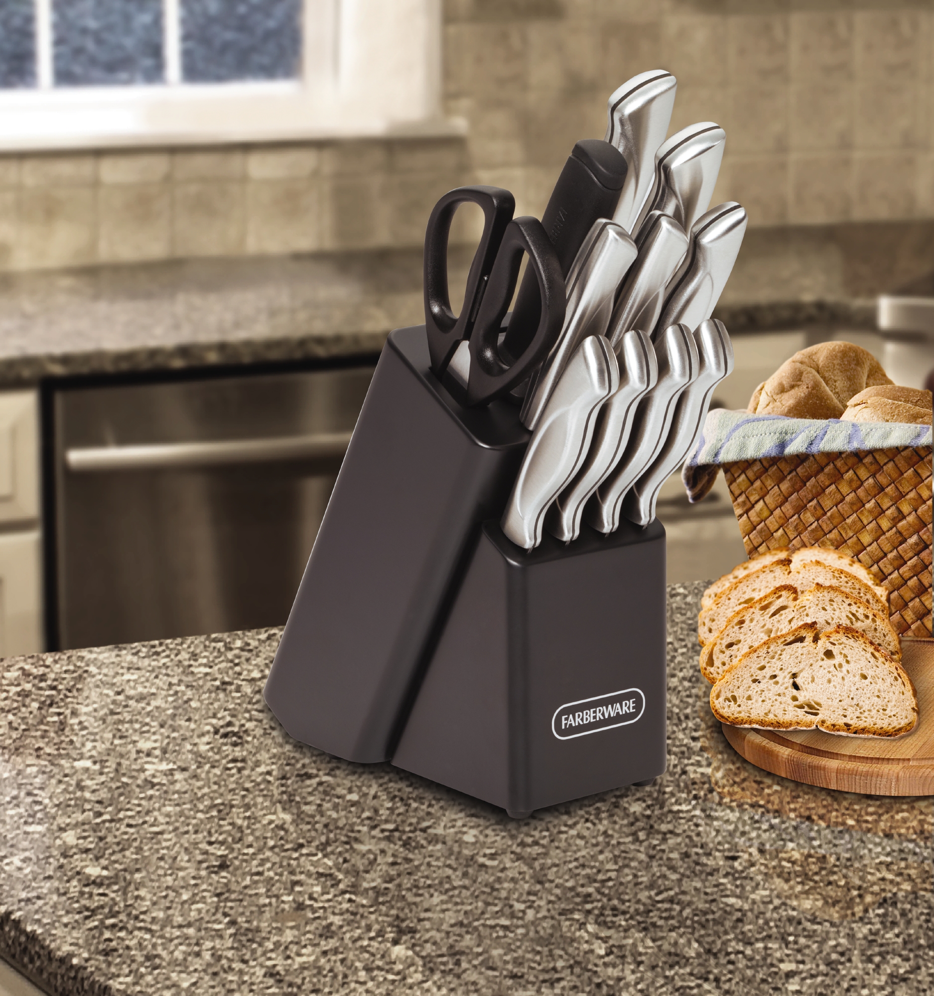 Farberware Classic 22 Piece Stamped Stainless Steel Knife Set and Utensil Set - image 3 of 27