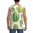 thumbnail image 4 of Lsque Cactus And Succulent Print Men's Cotton Blend Sleeveless Muscle Shirts (S-3XL)- Moisture Wicking, Odor Protection, UPF 30+,Small, 4 of 8