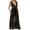 Black, variant on WTOBBY Women's Deep V-Neck Mesh Gown, Lace Insert Long Chemise, Adjustable Spaghetti Straps, Sheer Sleepwear for Romantic Nights ,Black L