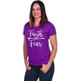 thumbnail image 2 of JH Design Women's Religious T Shirts Faith Over Fear & Forgiven Designs 8 Colors, 2 of 6