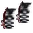 thumbnail image 2 of 2pcs Plastic Hair Clip Combs Rhinestone Hair Side Combs Non-slip Bangs Clip (Random Style), 2 of 7