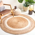 thumbnail image 2 of SAFAVIEH Natural Fiber Magdalena Striped Area Rug, Natural/Ivory, 4' x 4' Round, 2 of 8