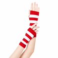thumbnail image 5 of Unique Bargains 1 Pair Fingerless Gloves Stripes Style Knit Gloves Red, White, 5 of 5
