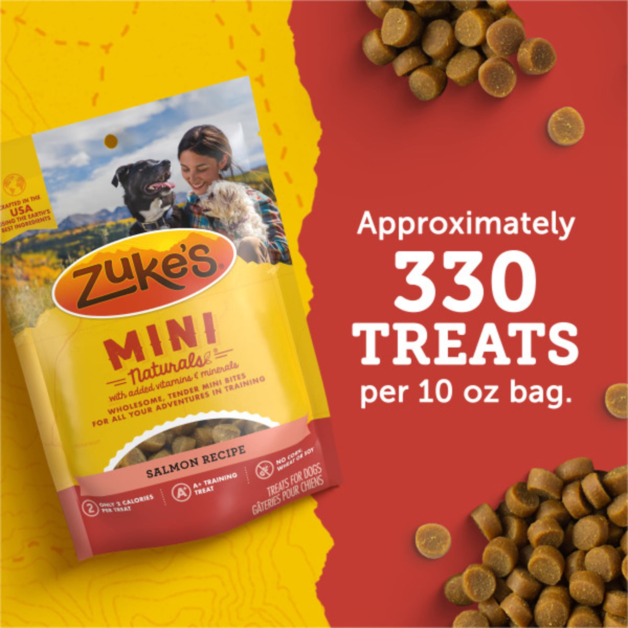 (8 pack) Zuke's Mini Naturals Soft Dog Training Treats, Real Salmon Recipe Tender Chews, 6 oz Pouch