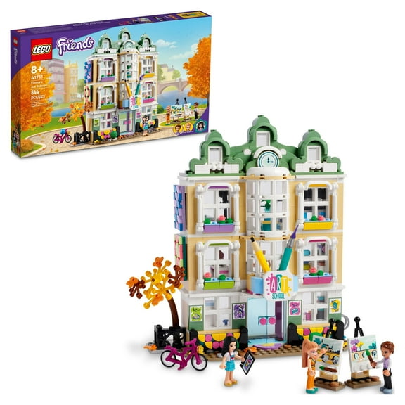 LEGO Friends Emma's Art School House Set 41711, Creative Arts & Crafts Toy with 3 Mini-Dolls, Includes DOTS Decor, Birthday Gift Idea for Kids Ages 8 