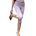 thumbnail image 3 of Womens Capri Leggings Low Waisted Slim Leg Polka Dots Capris Split Hem Cropped Yoga Pants, S, 3 of 9