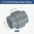thumbnail image 2 of Union Pipe Fitting, 2Pcs 40mm(1-1/2") Slip Union Coupling Adapter with O-ring, Slip Socket Port Connection for Swimming Pools and Outdoor Plumbing Applications (Grey), 2 of 7