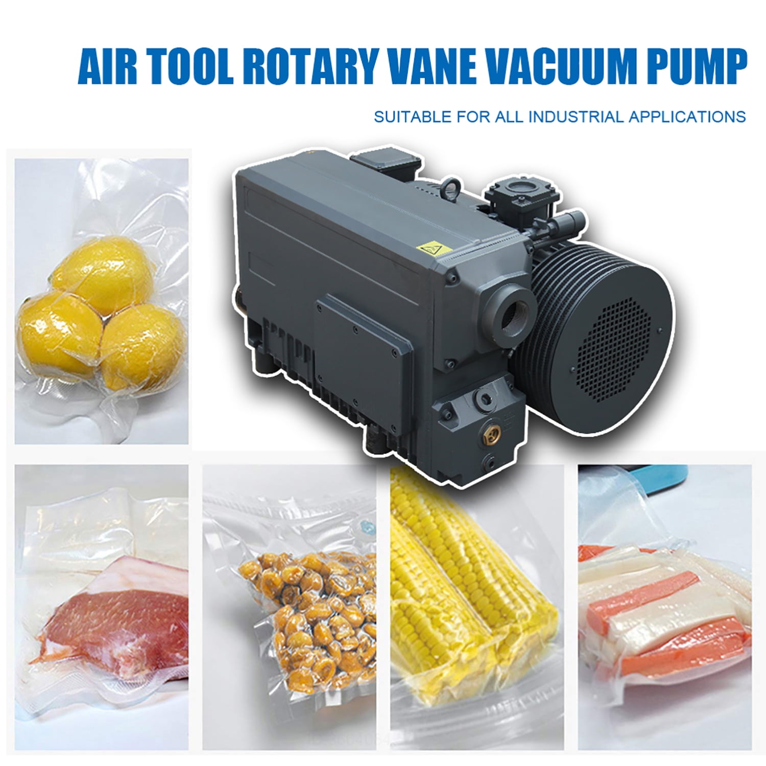 HPDMC 10HP Industrial Rotary Vane Vacuum Pump - 175 CFM, 220V/60Hz 3-Phase, Oil Sealed Pump with NPT 2" Port
