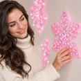 thumbnail image 4 of 12PCS Glowing LED Snowflake Wall Christmas Decor, Holiday Christmas Window Decor, Festive Room Decorations for Home Office Store Display, Bedroom Living Room Wall Art Pink, 4 of 4